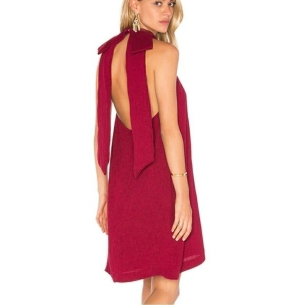 Elliatt‎ Unwrapped Bow Halter Dress Small Backless Sleeveless Party Cocktail Red